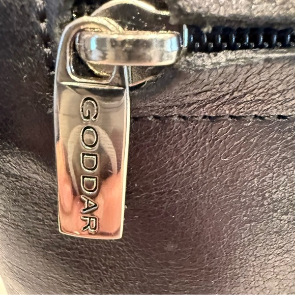 GODDAR Women’s European Black Leather Crossbody W/ Silver Accents - Picture 8 of 16